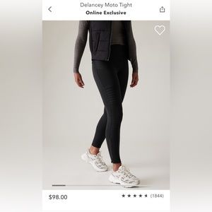 Athleta Delancey Moto Tight, MP, Black